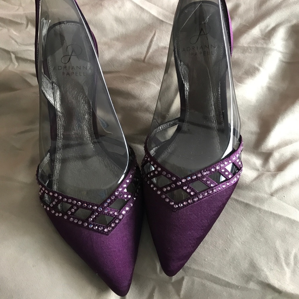 Adrianna Papell Sling-back Lux Satin, Cassis